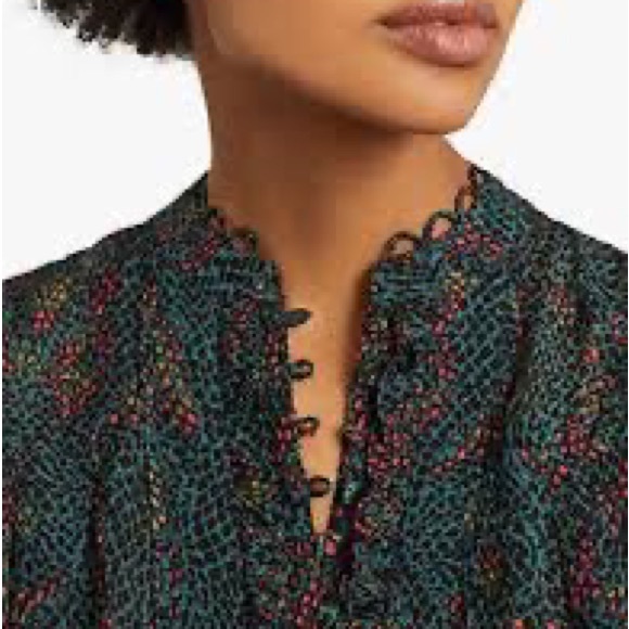 Reiss Gloria Snakeskin Print Long Sleeve Blouse Size 6 - Picture 4 of 10